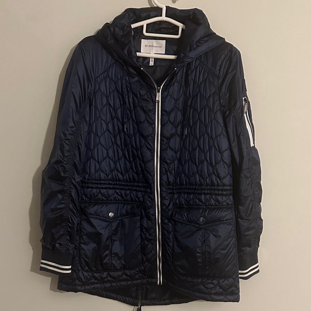 BCBGeneration Dark Blue Quilted Puffer Jacket